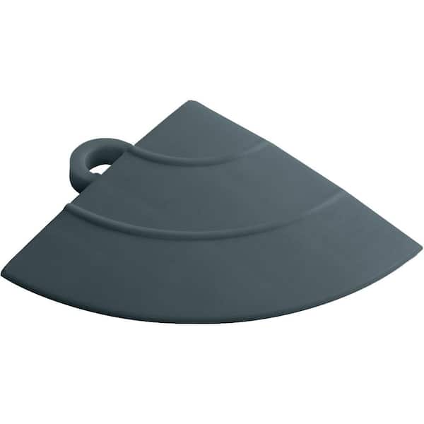 Swisstrax 4.5 in. x 2.75 in. Slate Grey Polypropylene Corner Edging for Diamondtrax Home Modular Flooring (4-Pack)