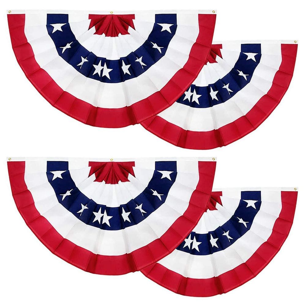 4-Pack 1.5 ft. x 3 ft. 250th Anniversary American Flag, Pleated Fan Patriotic Memorial Day Decoration, 4th of July Decor price history on PriceWatchPro