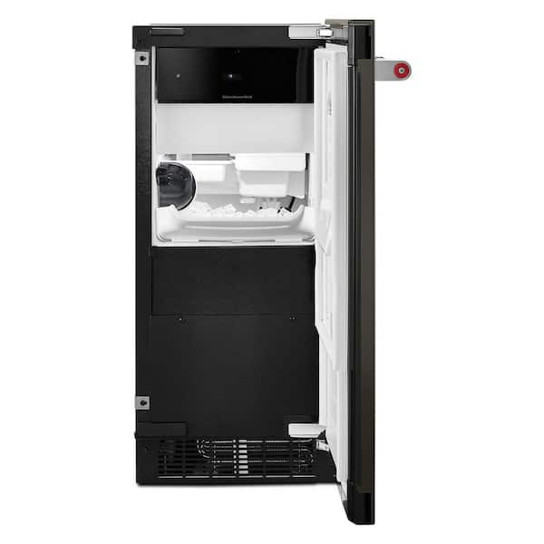Depot Built-In - KUIX535HBS KitchenAid in. in PrintShield Black lb. Home Stainless 50 The Ice Maker 15