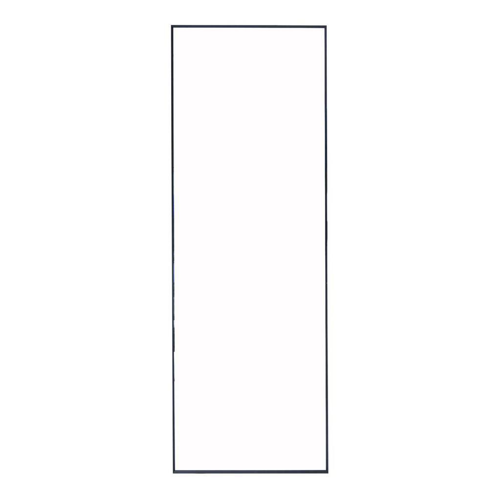 24 in. W x 65 in. H Full Length Rectangular Framed Black Mirror with Stand 