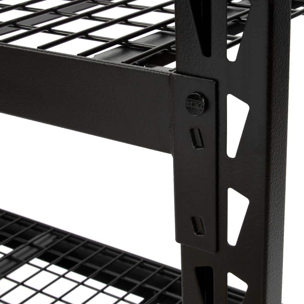 Black 4-Foot 3-Shelf Industrial Steel Wire Storage Rack