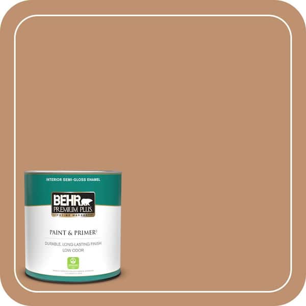 BEHR PREMIUM PLUS 1 qt. #PMD-31 Sunset Cloud Semi-Gloss Enamel Low Odor Interior Paint & Primer