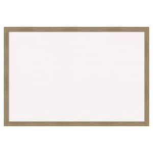 Woodgrain Stripe Mocha Wood White Corkboard 38 in. x 26 in. Bulletin Board Memo Board