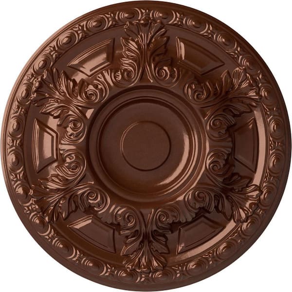 Ekena Millwork 23-1/2 in. x 2-3/4 in. Granada Urethane Ceiling Medallion (Fits Canopies upto 7-1/8 in.), Copper Penny