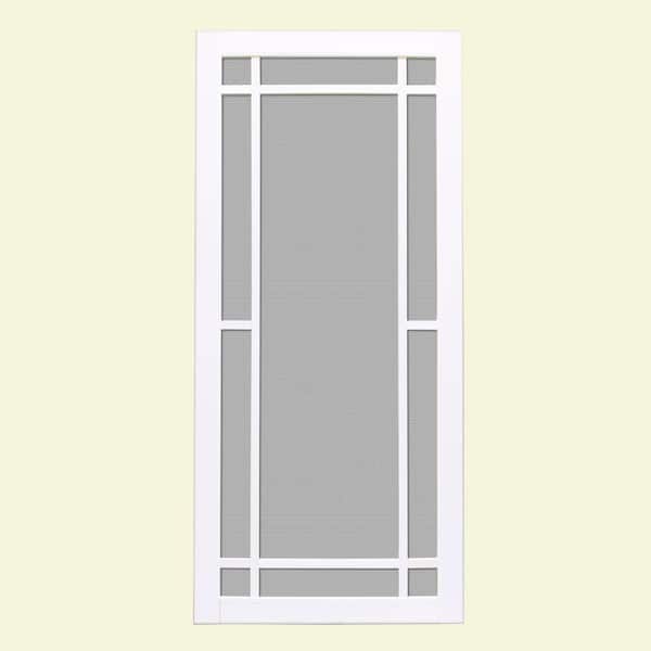 Unique Home Designs 36 in. x 80 in. Napa White Outswing Vinyl Hinged Screen Door