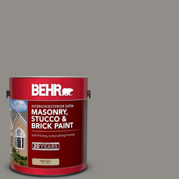 BEHR 1 gal. #PFC-69 Fresh Cement Satin Interior/Exterior Masonry, Stucco and Brick Paint