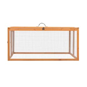 Folding Rabbit Hutch with Roosting Bar Wood Collapsible Guinea Chick Run Outdoor Bunny Cage Portable