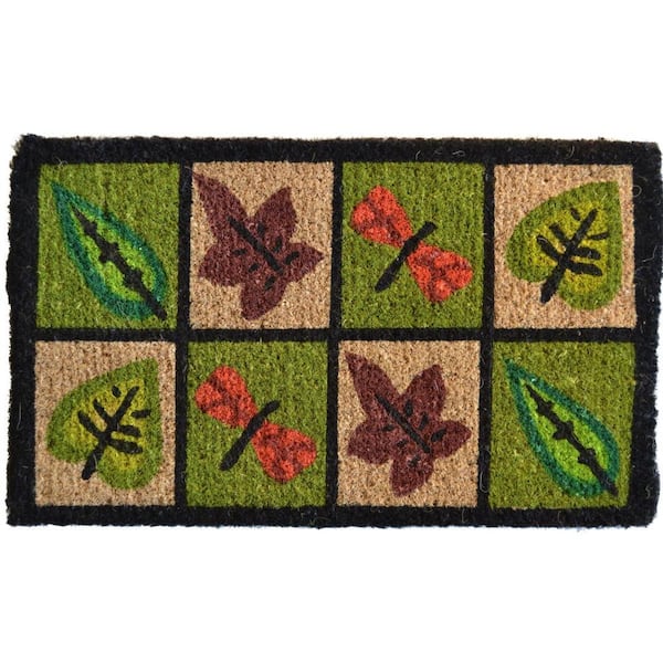 Brown 30 in. x 18 in. Coir Non-Slip Indoor/Outdoor Door Mat