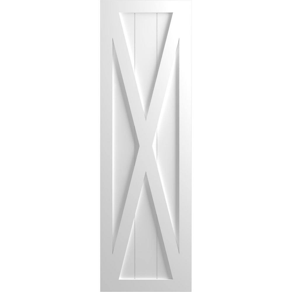 15 in. x 37 in. True Fit PVC Single X-Board Farmhouse Fixed Mount Board and Batten Shutters Pair in White price history on PriceWatchPro