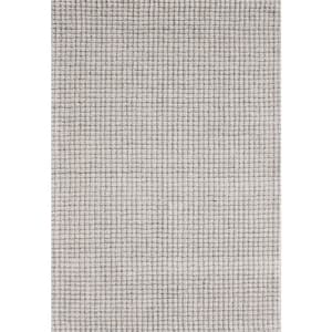 Trono 5 ft. X 8 ft. Ivory/Silver Geometric Indoor/Outdoor Area Rug