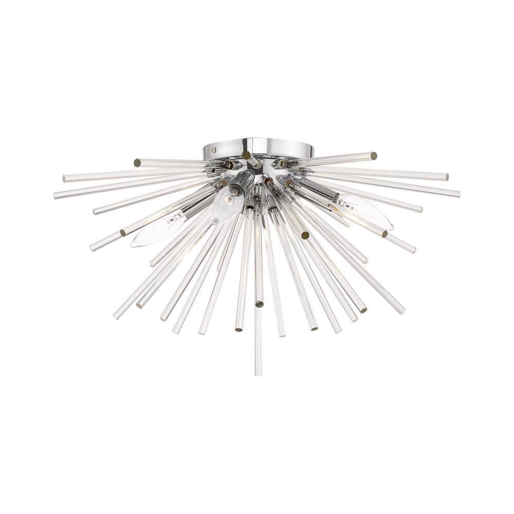 Elysian 20'' Polished Chrome and Crystal LED Flush Mount Light