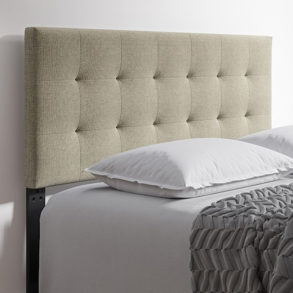 Boyd Sleep Beige Linen Queen Universal Adjustable Upholstered Headboard