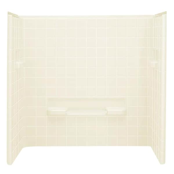 STERLING All Pro 60 in. x 31-1/2 in. x 59 in. 3-piece Direct-to-Stud Shower Wall in Biscuit