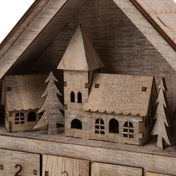 15.25 in. H Wooden LED Countdown Farmhouse