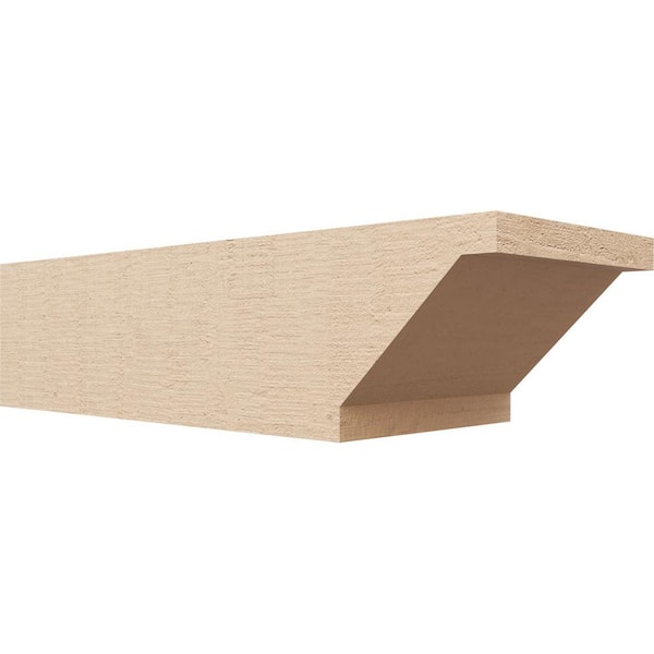 Ekena Millwork 6-in. x 4-in. x 16-in. Burlington Woodgrain, Primed Tan Timberthane Polyurethane Rafter Tail Brace