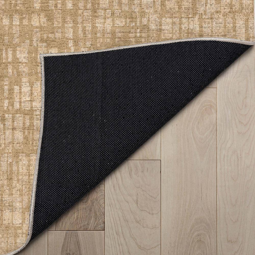 Beige Abstract Synthetic Flat-Woven 5'3" x 7'3" Area Rug