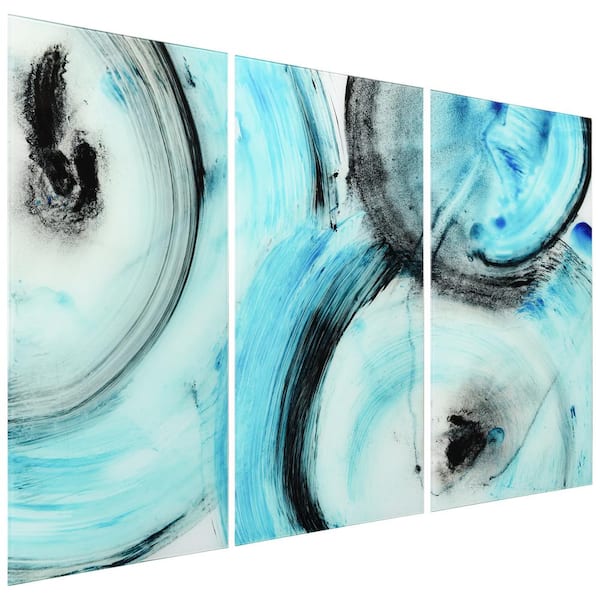 Buy Abstract Blue Glass Wall Art