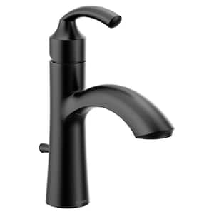 Glyde 1-Handle 1-Hole Bathroom Faucet with Drain Kit Included in Matte Black