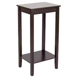 11.81 in. Brown Rectangle Top Wood End Table