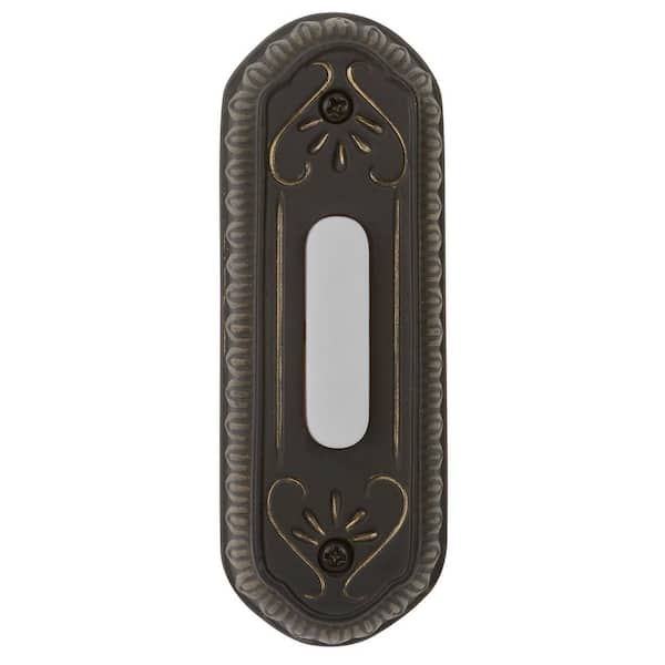 Wired Surface Mount Antique Bronze Finish Doorbell Push Button with Illuminated LED Chime Button