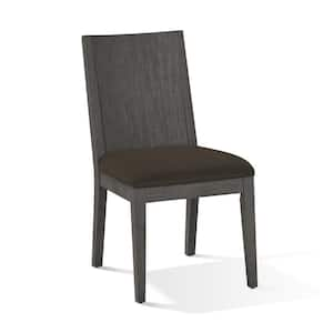 Gray Fabric Panel Back Dining Chair