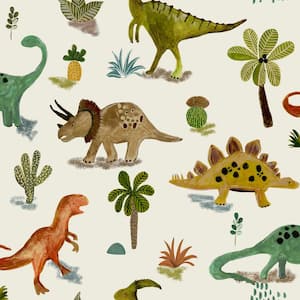 NEXT Prehistoric Dinosaur and Friends Natural Non-Woven Paste the Wall Removable Wallpaper