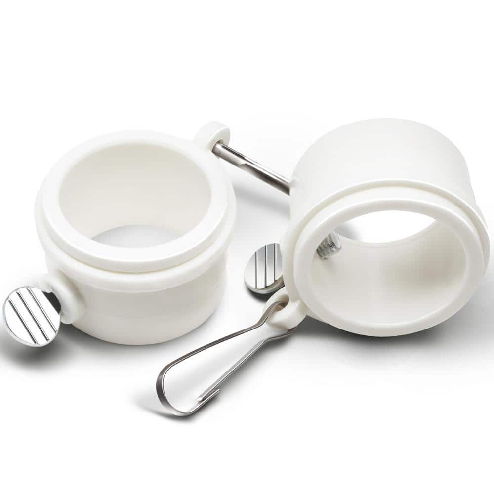 ANLEY 1.5 in. Plastic Flagpole Mounting Rings Set - Ideal for 1.5 Inch Maximum Diameter Flag Pole (White, Pack of 2)