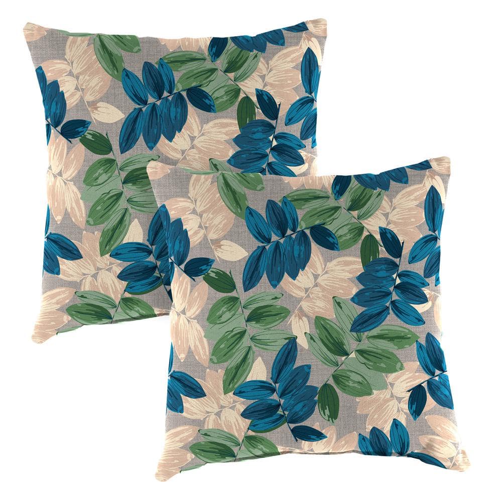 16 in. L x 16 in. W x 4 in. T Square Outdoor Throw Pillow in Foliage Pebble (2-Pack) price history on PriceWatchPro