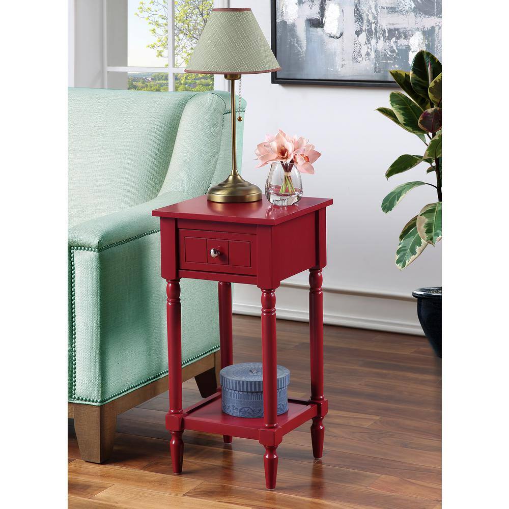 Cranberry Red French Country Khloe Accent Table with Storage