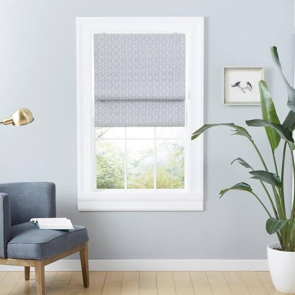 EXCLUSIVE HOME Esme Dark Grey Cordless Total Blackout Polyester Roman Shade 31 in. W x 64 in. L