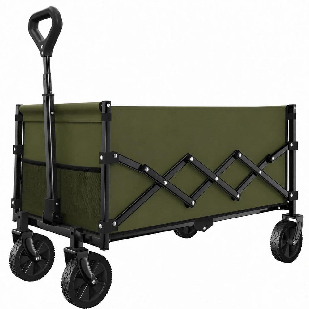 3.8 cu. ft. Oxford Fabric Garden Cart Heavy Duty Collapsible Wagon Outdoor Utility Cart with Wheels for Shopping
