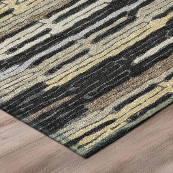 Chantille Machine Washable Indoor/Outdoor Abstract ACN3114 Black 3 ft. x 4 ft. Area Rug