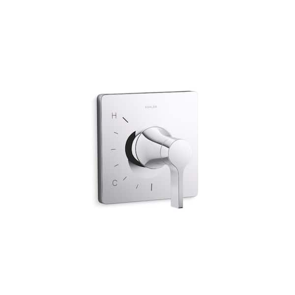 KOHLER Venza 1-Handle Pressure-Balancing Valve Trim in Polished Chrome (Valve Not Included)