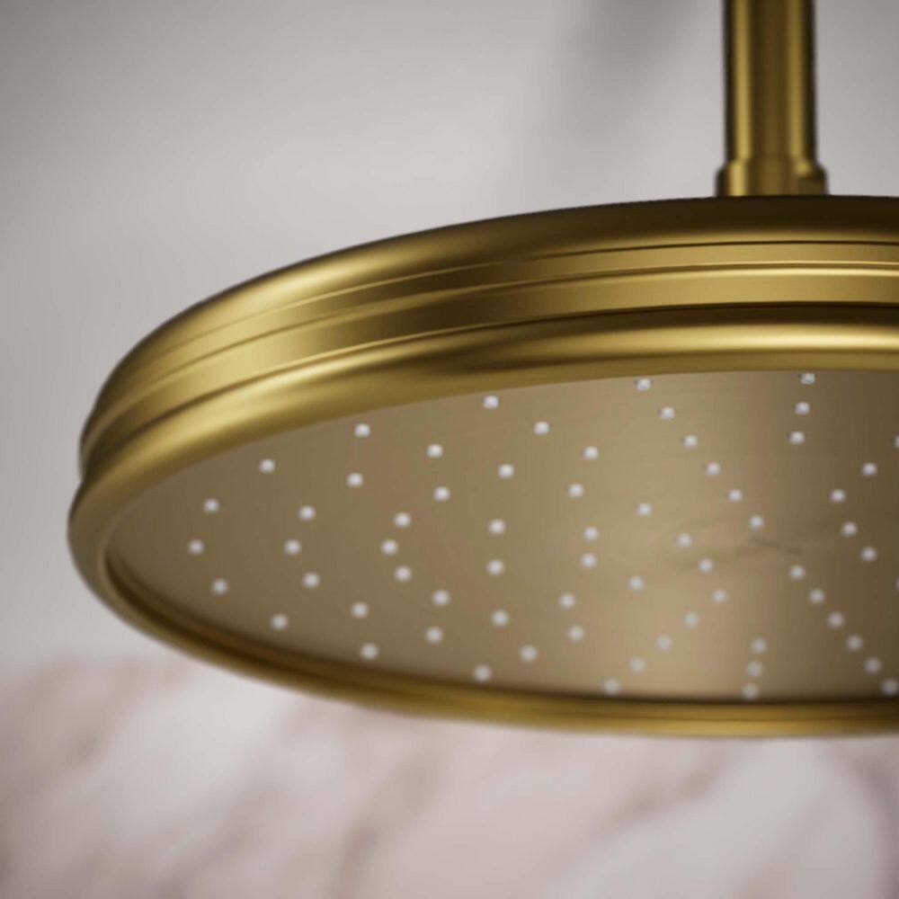 12" Vibrant Brushed Moderne Brass Ceiling Mounted Rain Shower Head