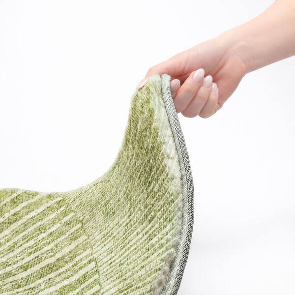 Dream Shag Premium Machine Washable Abstract ADS542 Sage 2 ft. x 3 ft. Accent Rug