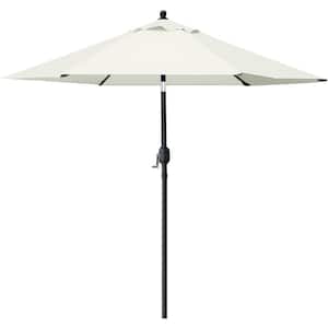 7.5 ft. Patio Umbrella Outdoor Table Market Umbrella with Push Button Tilt/Crank, 6 Ribs in Beige