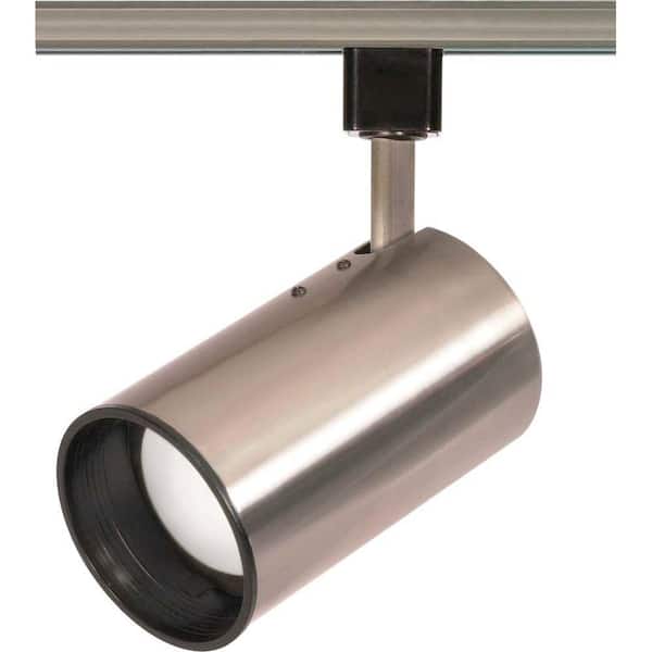 SATCO 1-Light R20 Brushed Nickel Track Lighting Head Straight Cylinder