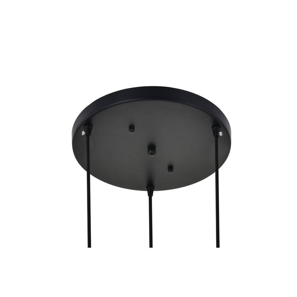Mid-Century Modern Waltz 3-Light Black and White Pendant