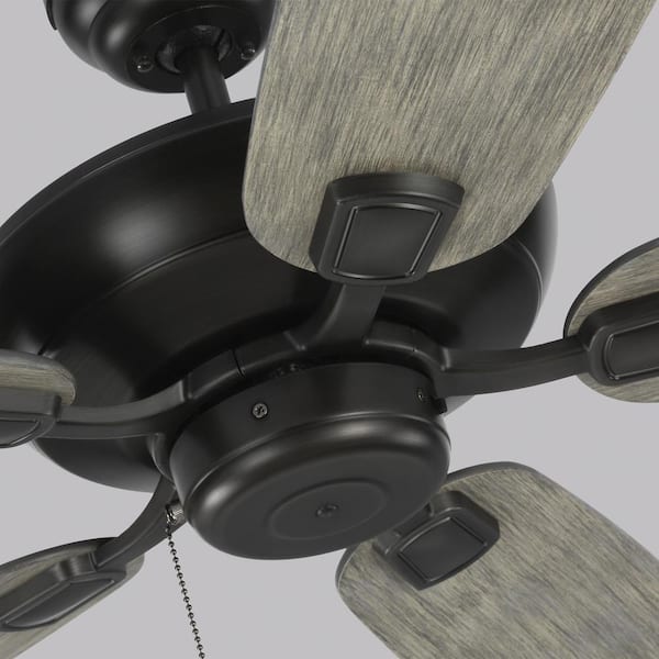 Generation Lighting - Colony Max 52 in. Transitional Aged Pewter Ceiling Fan with Light Grey Weathered Oak Blades and Pull Chain