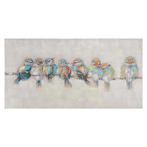 23.7 in. H by 47.3 in. W Afternoon Gathering Original Hand Painted Wall Art in Canvas