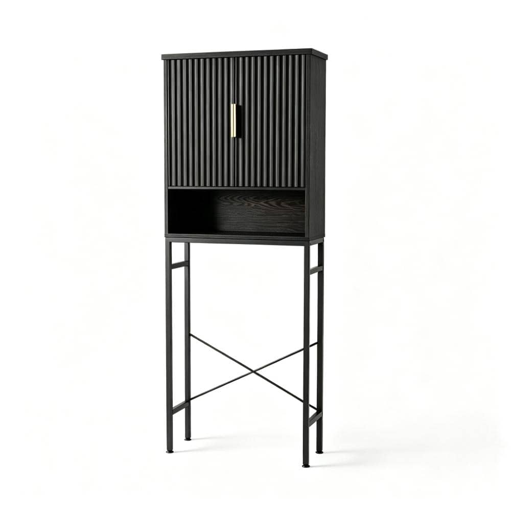 10 x 23.6 x 68.9 inches black Wood Over The Toilet Storage Cabinet with Fluted Doors price history on PriceWatchPro