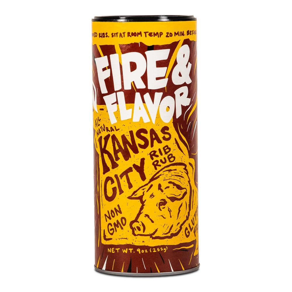 Fire and Flavor 9 oz. Rub Signature Series Kansas City Rib Rub, Light Brown