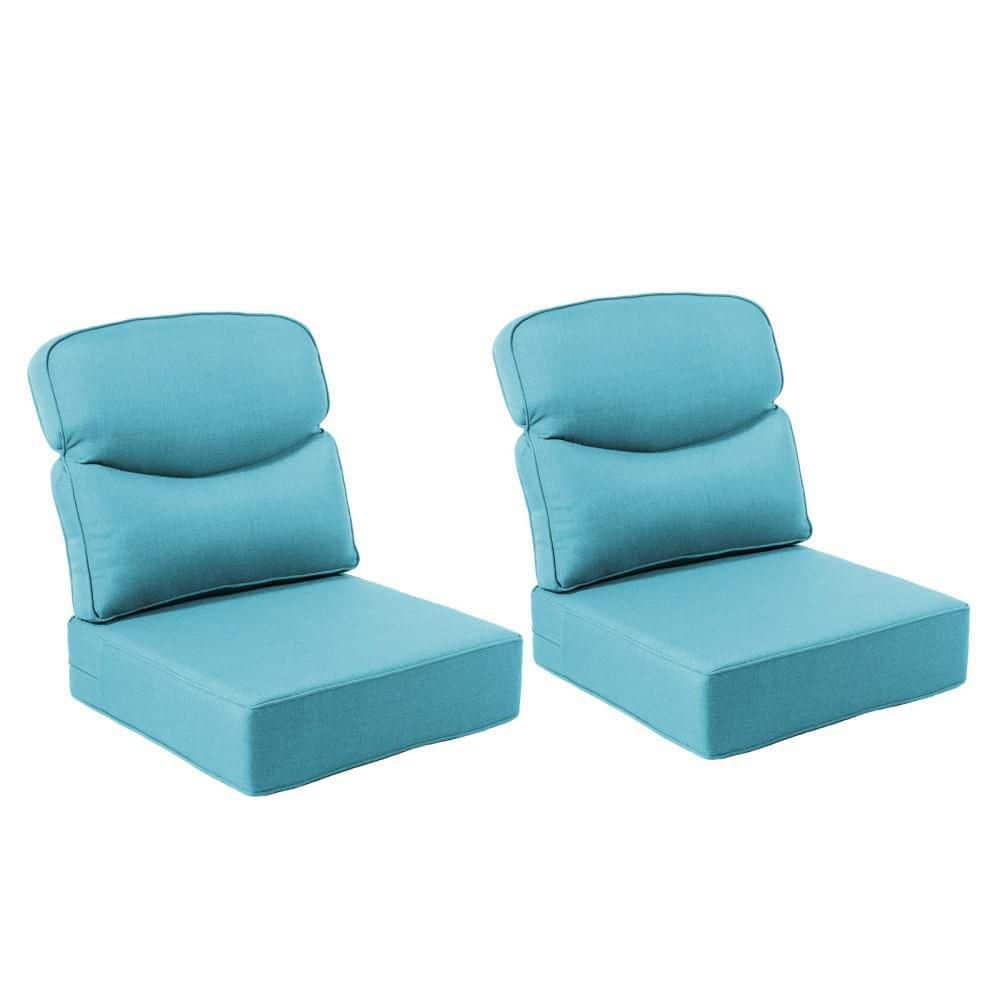 Moonluxe 22 in. x 24 in. x 6 in. 4-Piece Deep Seating Outdoor Lounge Chair Thick Cushion Set in Light Blue (2-Set) price history on PriceWatchPro