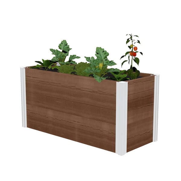 Urbana 39"L x 16"W x 18"H Small Vinyl Parklette Planter, Espresso Brown, VT17512