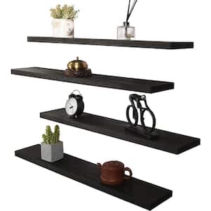 36 in. W x 6 in. D Black Composite Decorative Wall Shelf, Floating Shelves