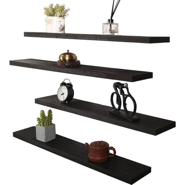 Cubilan 36 in. W x 6 in. D Black Composite Decorative Wall Shelf