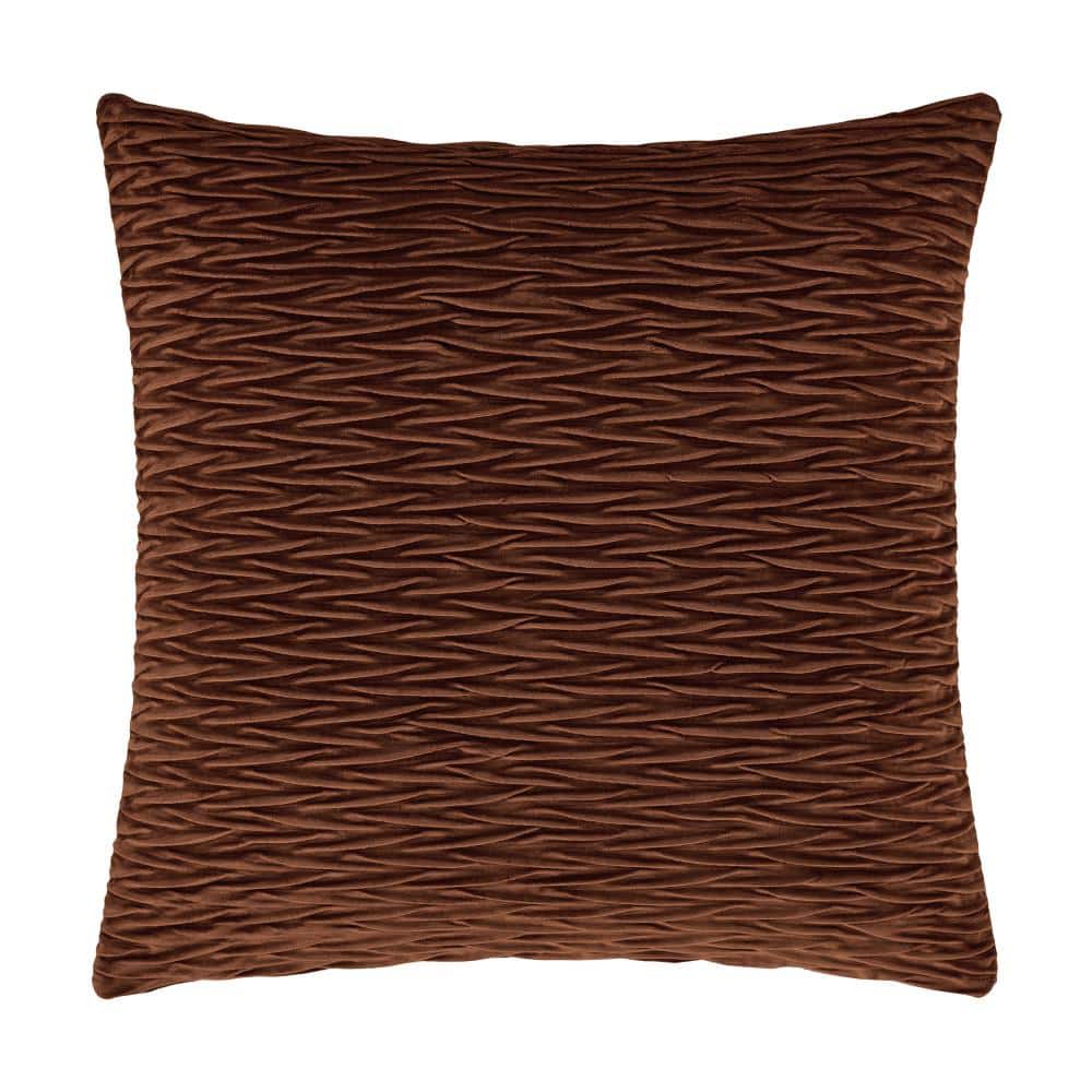Toulhouse Ripple Terracotta Polyester 20 in. Square Decorative Throw Pillow