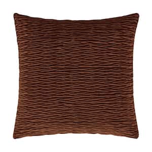Toulhouse Ripple Terracotta Polyester 20 in. Square Decorative Throw Pillow Cover 20 x 20 in.