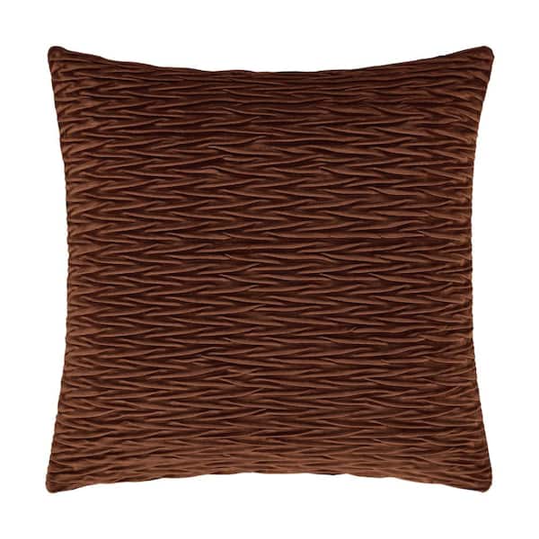 Unbranded Toulhouse Ripple Terracotta Polyester 20 in. Square Decorative Throw Pillow Cover 20 x 20 in.