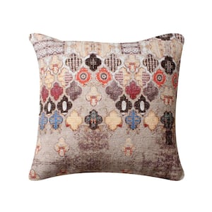 Multicolor Eastern Quatrefoil Print 18 in. x 18 in. Square Cotton Accent Throw Pillow (Set of 2)